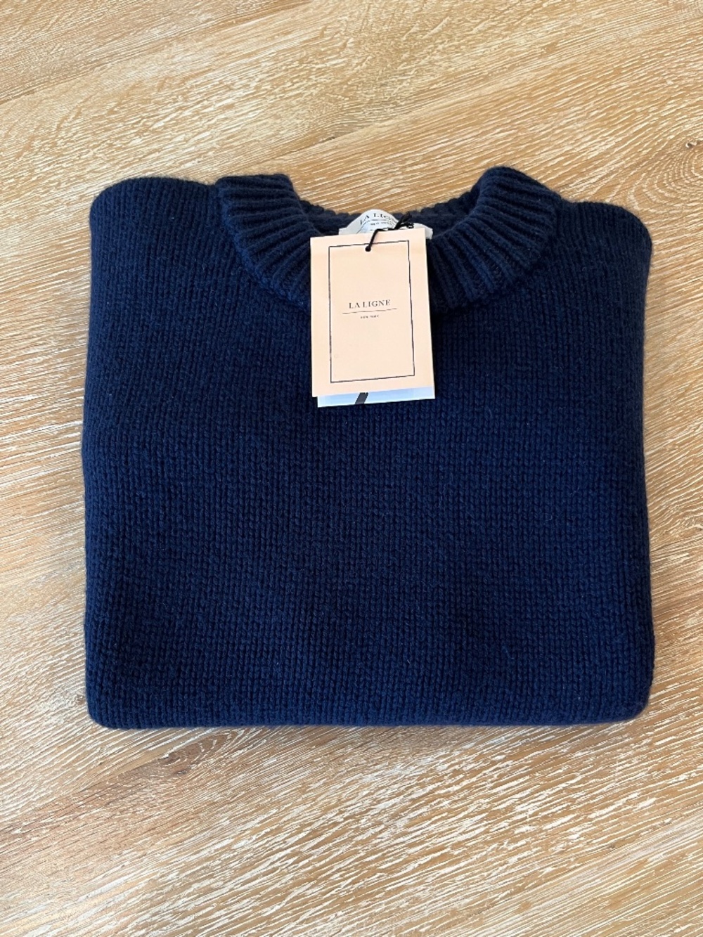 NWT La Ligne Solid Marin Cashmere Sweater in Navy Blue Size Small - Picture 8 of 8